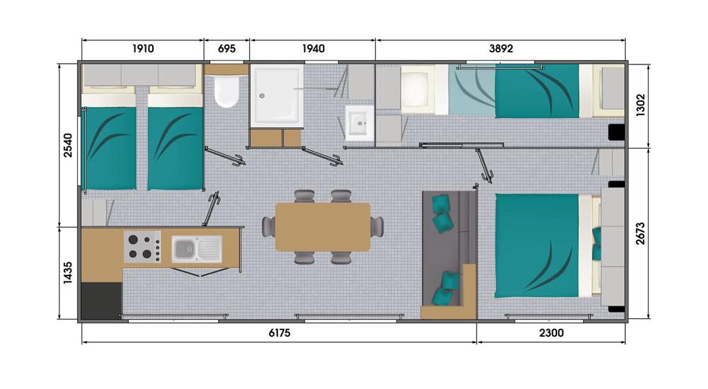 stacaravan plan 6 personen